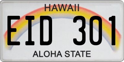 HI license plate EID301