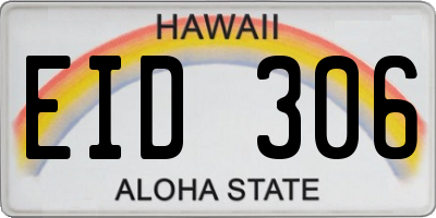 HI license plate EID306