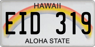 HI license plate EID319