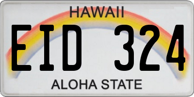 HI license plate EID324