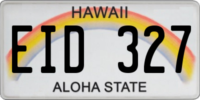 HI license plate EID327