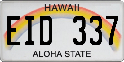 HI license plate EID337