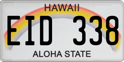 HI license plate EID338