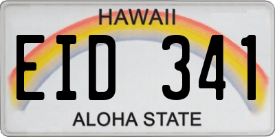 HI license plate EID341