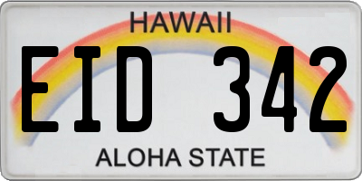 HI license plate EID342