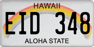 HI license plate EID348