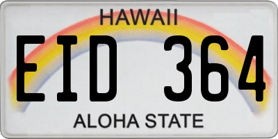 HI license plate EID364