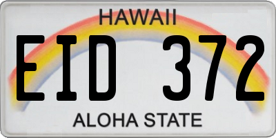 HI license plate EID372