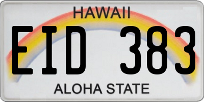 HI license plate EID383