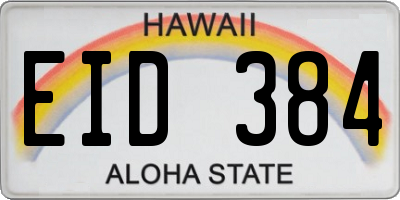 HI license plate EID384