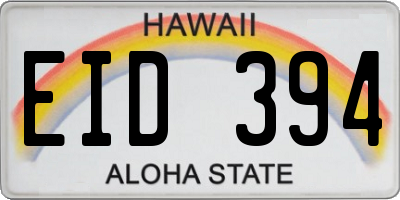 HI license plate EID394