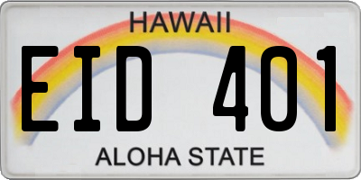 HI license plate EID401