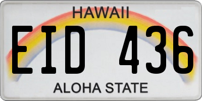 HI license plate EID436