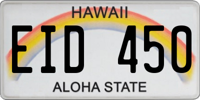 HI license plate EID450