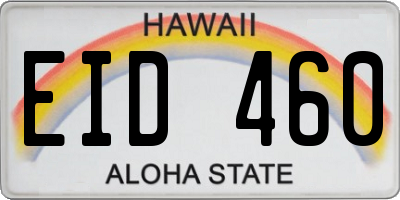 HI license plate EID460