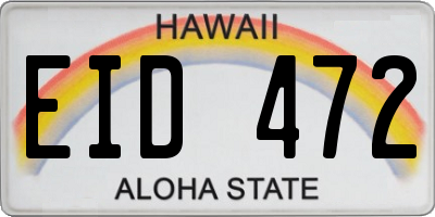 HI license plate EID472