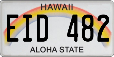 HI license plate EID482