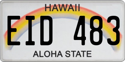 HI license plate EID483