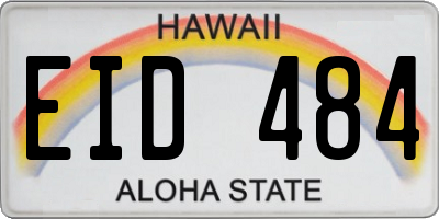 HI license plate EID484