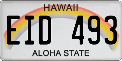 HI license plate EID493