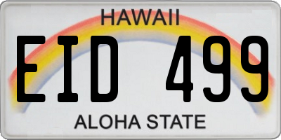 HI license plate EID499
