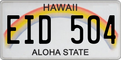 HI license plate EID504