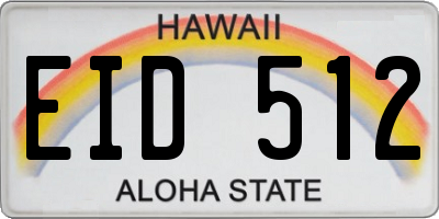 HI license plate EID512