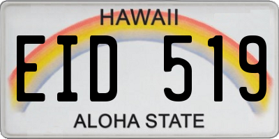 HI license plate EID519