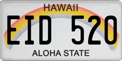 HI license plate EID520