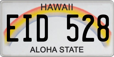 HI license plate EID528