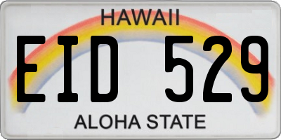 HI license plate EID529