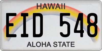 HI license plate EID548