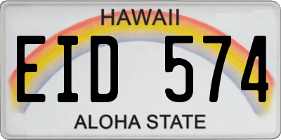 HI license plate EID574