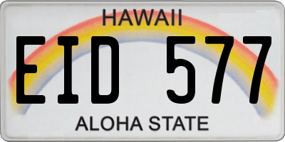 HI license plate EID577