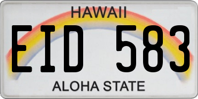 HI license plate EID583