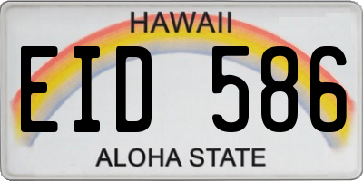 HI license plate EID586
