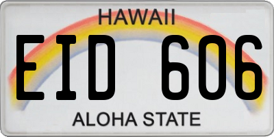 HI license plate EID606