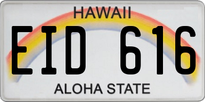 HI license plate EID616