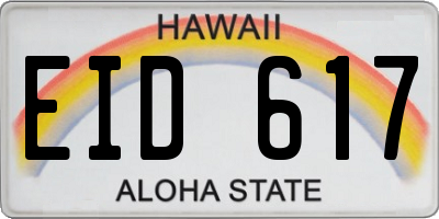 HI license plate EID617