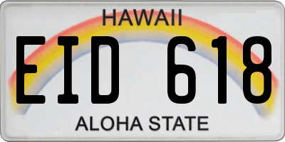 HI license plate EID618