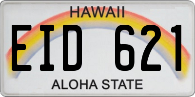 HI license plate EID621