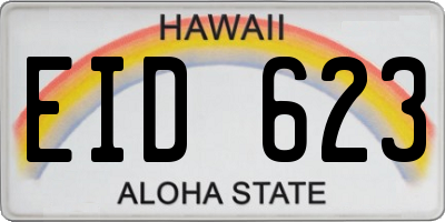 HI license plate EID623