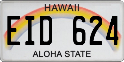 HI license plate EID624