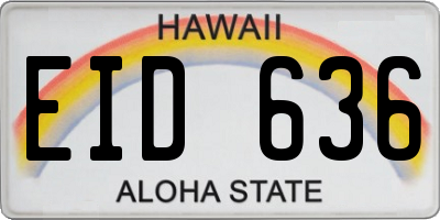 HI license plate EID636