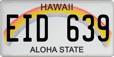 HI license plate EID639