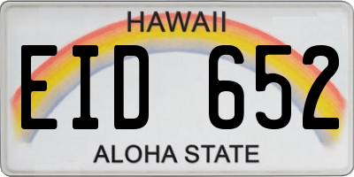 HI license plate EID652