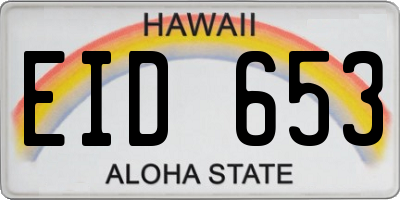 HI license plate EID653