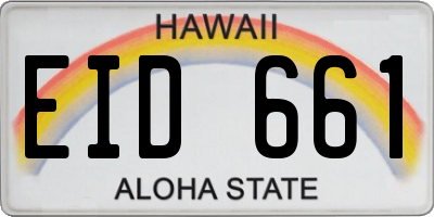 HI license plate EID661