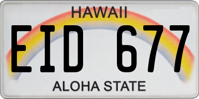 HI license plate EID677