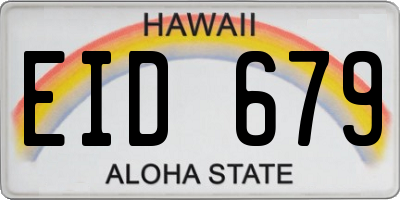 HI license plate EID679